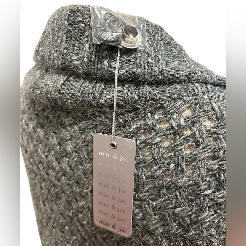 NWT 90s MAC & JAC COTTON BLEND OPEN KNIT SLOUCHY CARDIGAN SATIN BOW CLOSURE XL - Picture 6 of 7